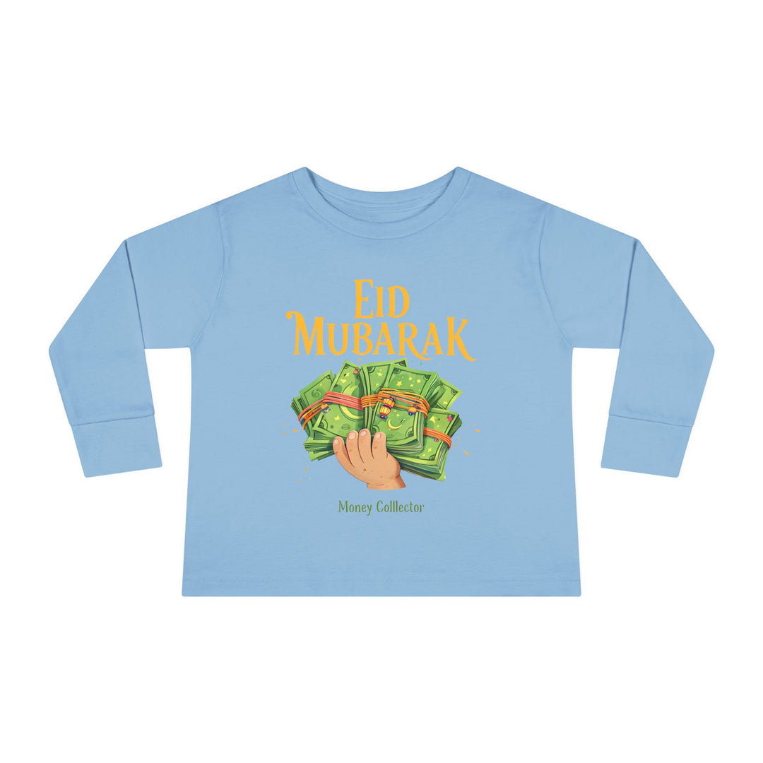 Eid Money Collector Tee, Ramadan Children's Shirt, Funny Islamic Kids Top, Eid Gift for Toddler, Lightweight Long Sleeve Shirt