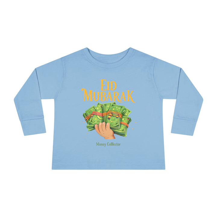 Eid Money Collector Tee, Ramadan Children's Shirt, Funny Islamic Kids Top, Eid Gift for Toddler, Lightweight Long Sleeve Shirt