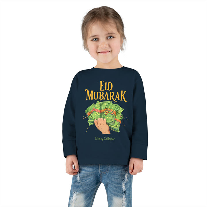 Eid Money Collector Tee, Ramadan Children's Shirt, Funny Islamic Kids Top, Eid Gift for Toddler, Lightweight Long Sleeve Shirt