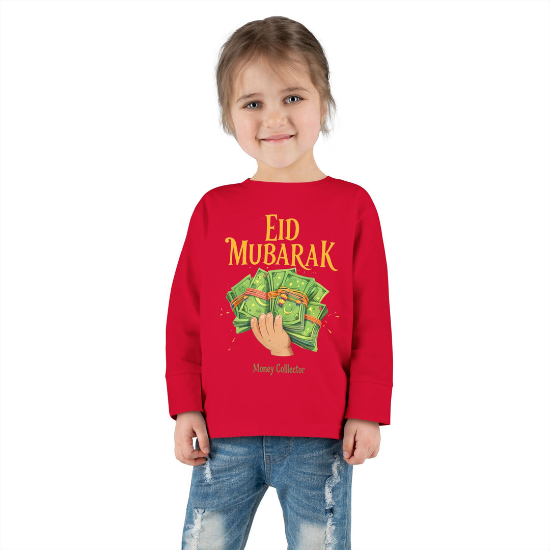Eid Money Collector Tee, Ramadan Children's Shirt, Funny Islamic Kids Top, Eid Gift for Toddler, Lightweight Long Sleeve Shirt