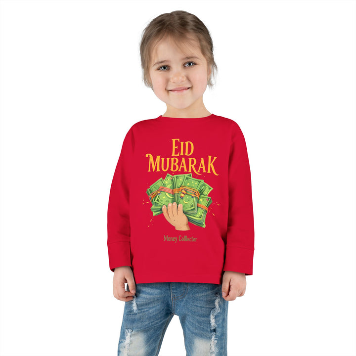 Eid Money Collector Tee, Ramadan Children's Shirt, Funny Islamic Kids Top, Eid Gift for Toddler, Lightweight Long Sleeve Shirt