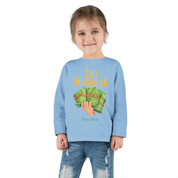 Eid Money Collector Tee, Ramadan Children's Shirt, Funny Islamic Kids Top, Eid Gift for Toddler, Lightweight Long Sleeve Shirt