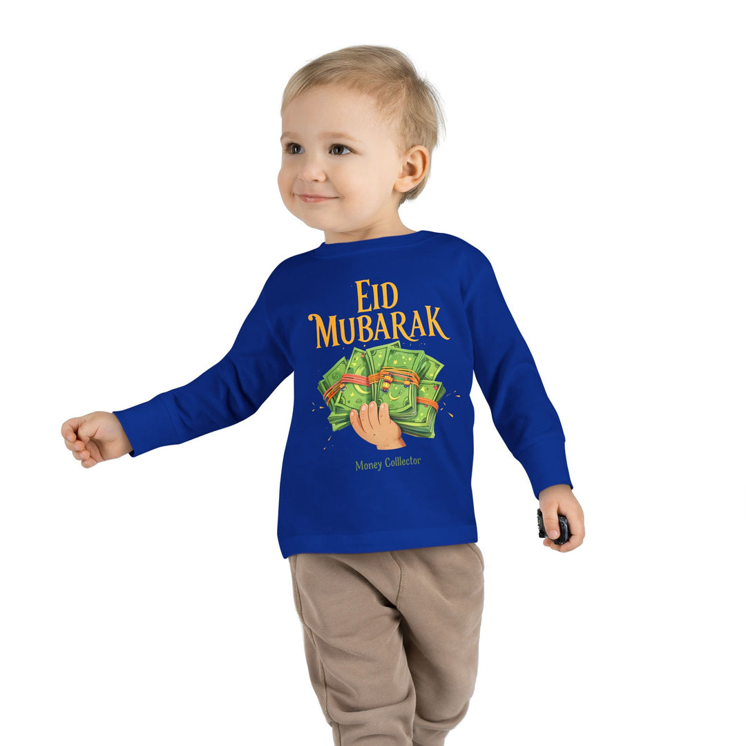 Eid Money Collector Tee, Ramadan Children's Shirt, Funny Islamic Kids Top, Eid Gift for Toddler, Lightweight Long Sleeve Shirt