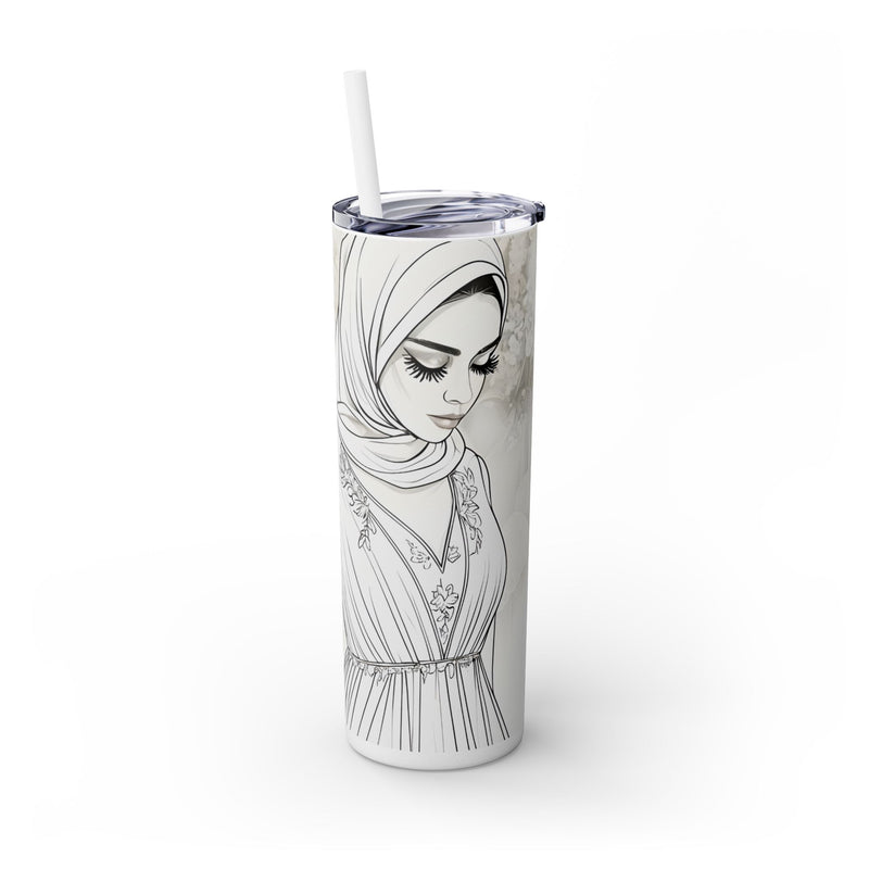 Personalized Muslim Bride Skinny Tumbler with Straw, 20oz | Arabic Name| Muslim Wedding Gift| Muslim Bridesmaid| Muslim Wedding Gift