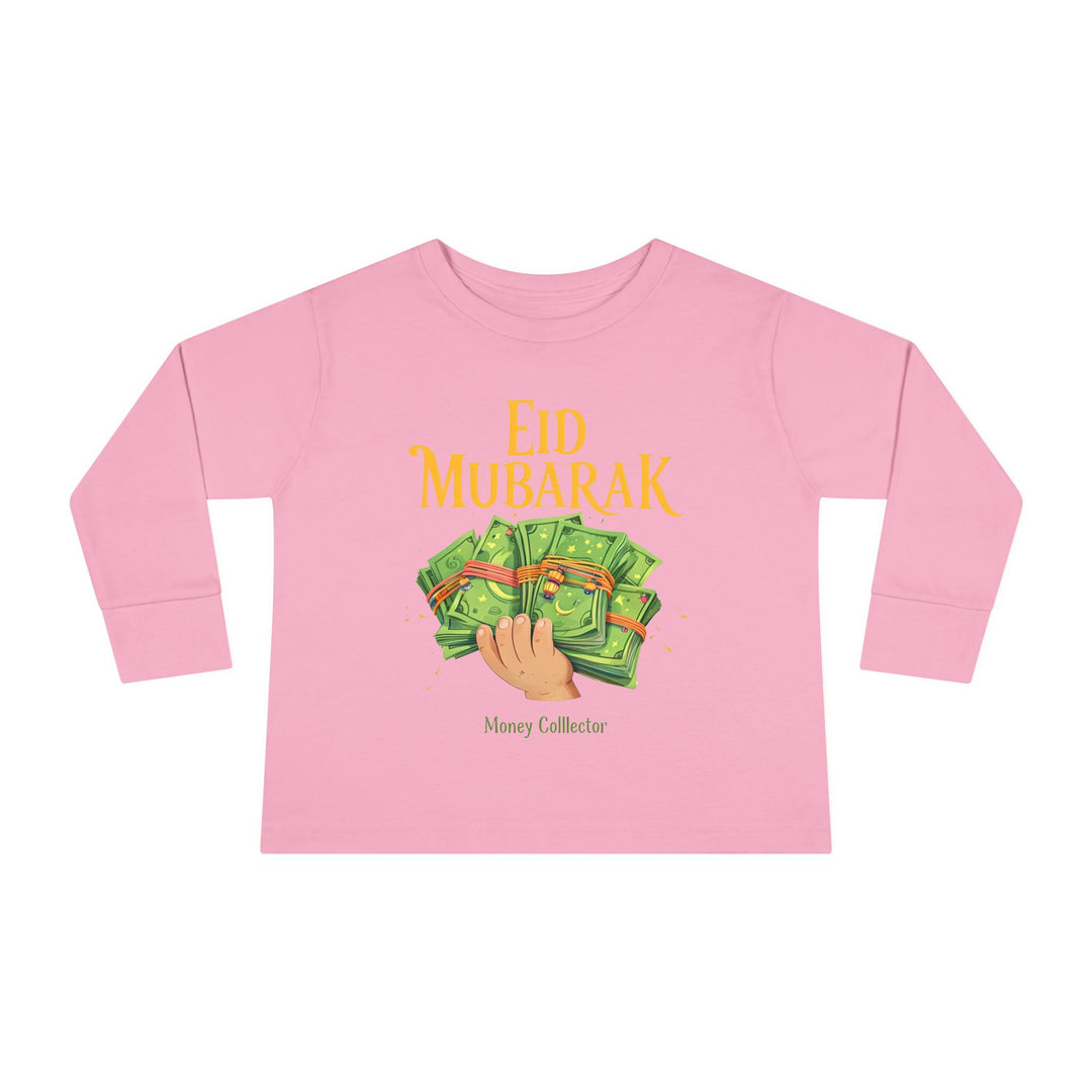 Eid Money Collector Tee, Ramadan Children's Shirt, Funny Islamic Kids Top, Eid Gift for Toddler, Lightweight Long Sleeve Shirt