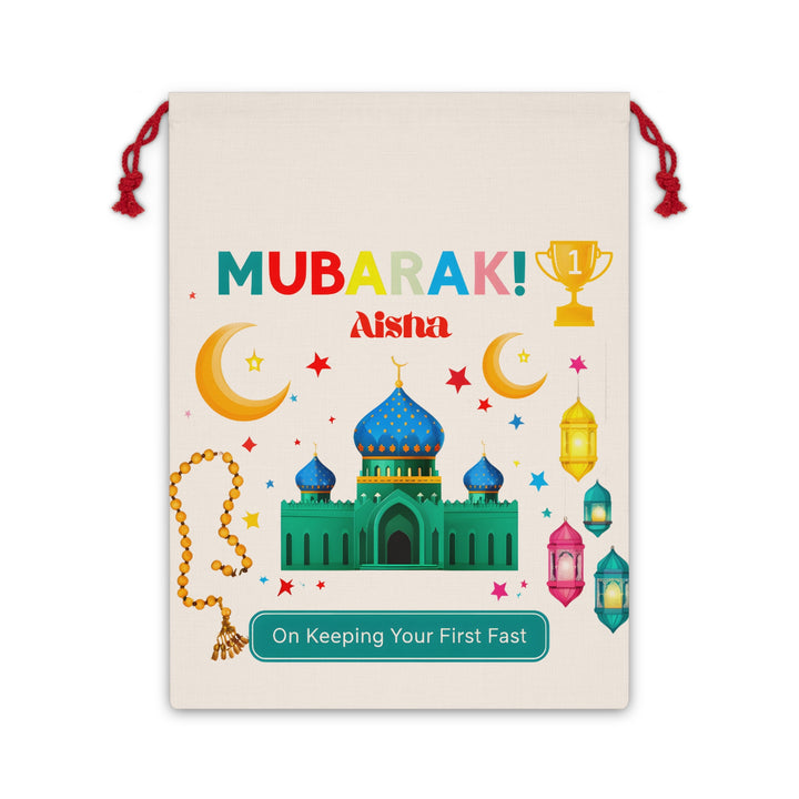Personalized Ramadan Gift Bag, Children's First Fast, Muslim Celebration, Custom Goodie Sack