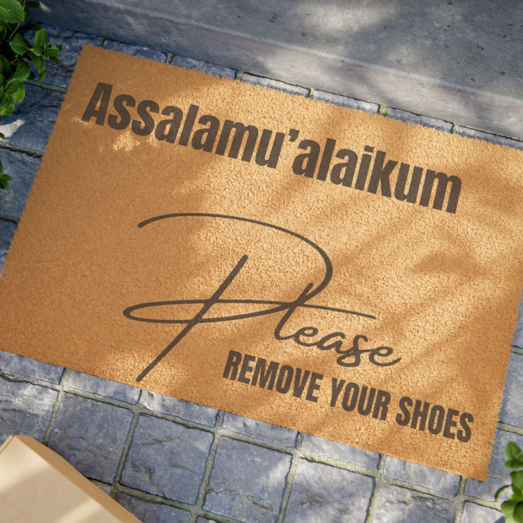 Islamic Doormat, Muslim Welcome Mat, Assalumu'alaikum Doormat, Salaam Doormat, Arabic Greeting Rug, Housewarming Gift, Front Door Salaam Rug