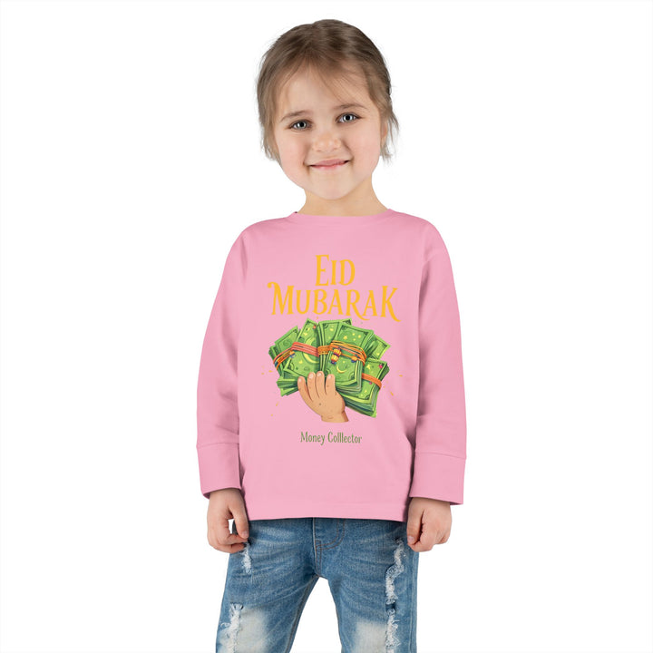 Eid Money Collector Tee, Ramadan Children's Shirt, Funny Islamic Kids Top, Eid Gift for Toddler, Lightweight Long Sleeve Shirt