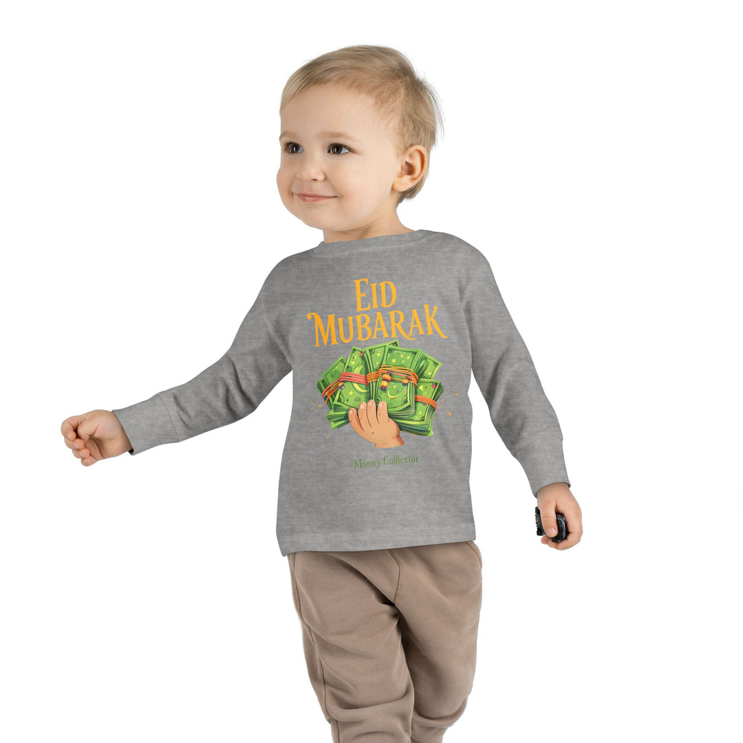 Eid Money Collector Tee, Ramadan Children's Shirt, Funny Islamic Kids Top, Eid Gift for Toddler, Lightweight Long Sleeve Shirt