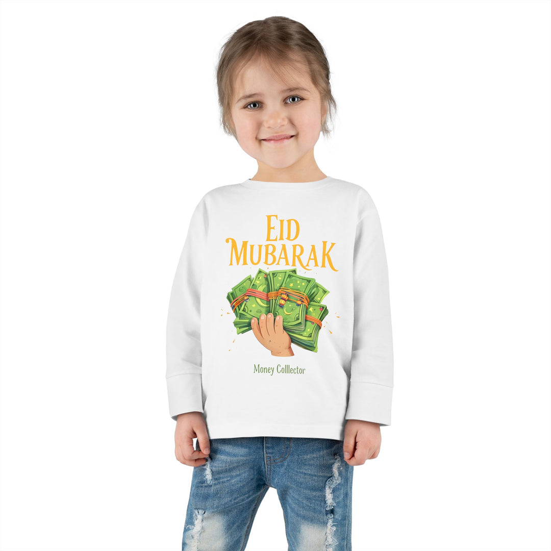 Eid Money Collector Tee, Ramadan Children's Shirt, Funny Islamic Kids Top, Eid Gift for Toddler, Lightweight Long Sleeve Shirt