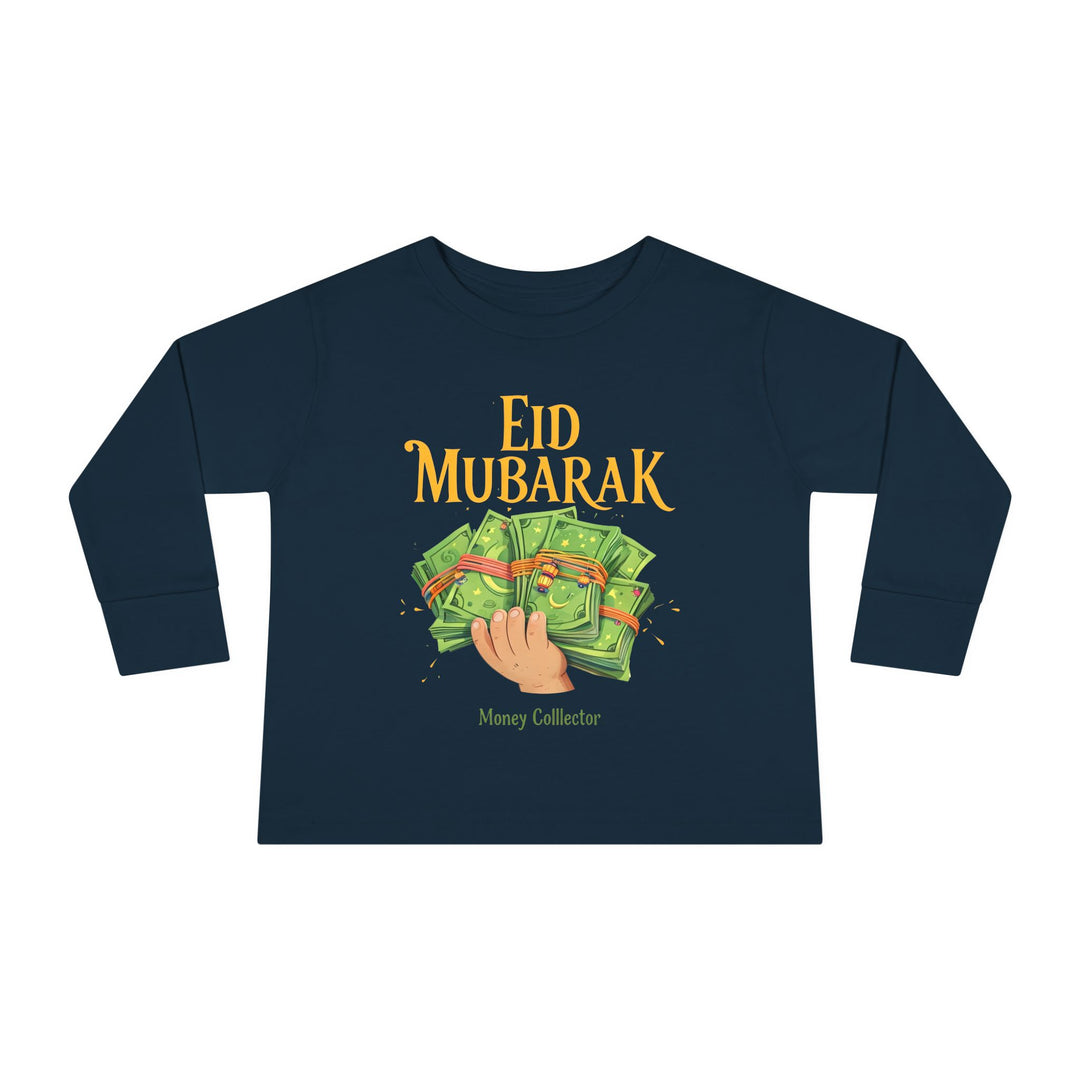 Eid Money Collector Tee, Ramadan Children's Shirt, Funny Islamic Kids Top, Eid Gift for Toddler, Lightweight Long Sleeve Shirt