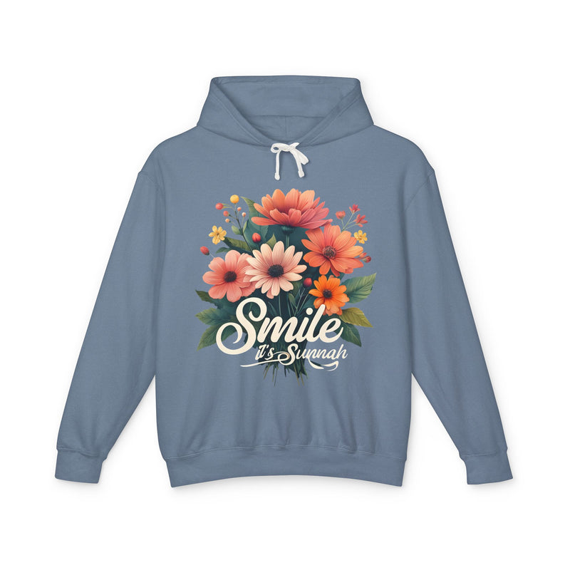 Islamic Lightweight Hooded Sweatshirt, Sunnah Unisex Hoodie, Smile Reminder, Islamic Sweatshirt, Modest Islamic Apparel, Islamic Gift