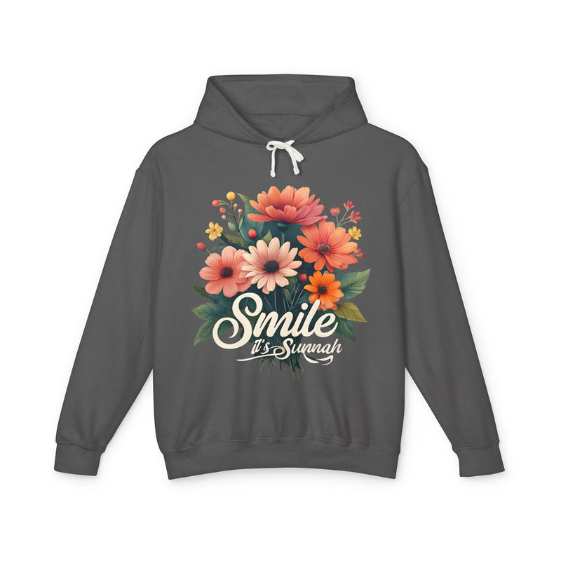 Islamic Lightweight Hooded Sweatshirt, Sunnah Unisex Hoodie, Smile Reminder, Islamic Sweatshirt, Modest Islamic Apparel, Islamic Gift