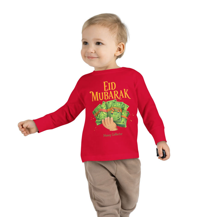 Eid Money Collector Tee, Ramadan Children's Shirt, Funny Islamic Kids Top, Eid Gift for Toddler, Lightweight Long Sleeve Shirt
