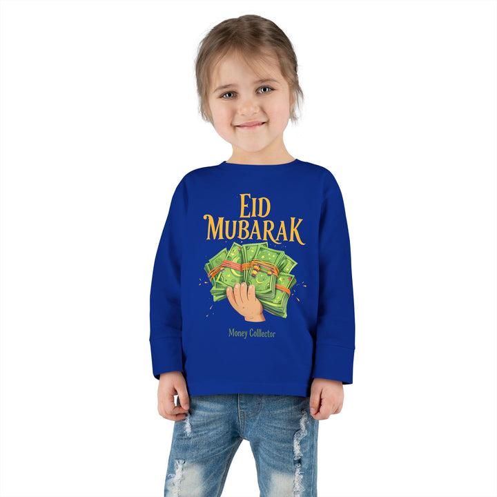 Eid Money Collector Tee, Ramadan Children's Shirt, Funny Islamic Kids Top, Eid Gift for Toddler, Lightweight Long Sleeve Shirt
