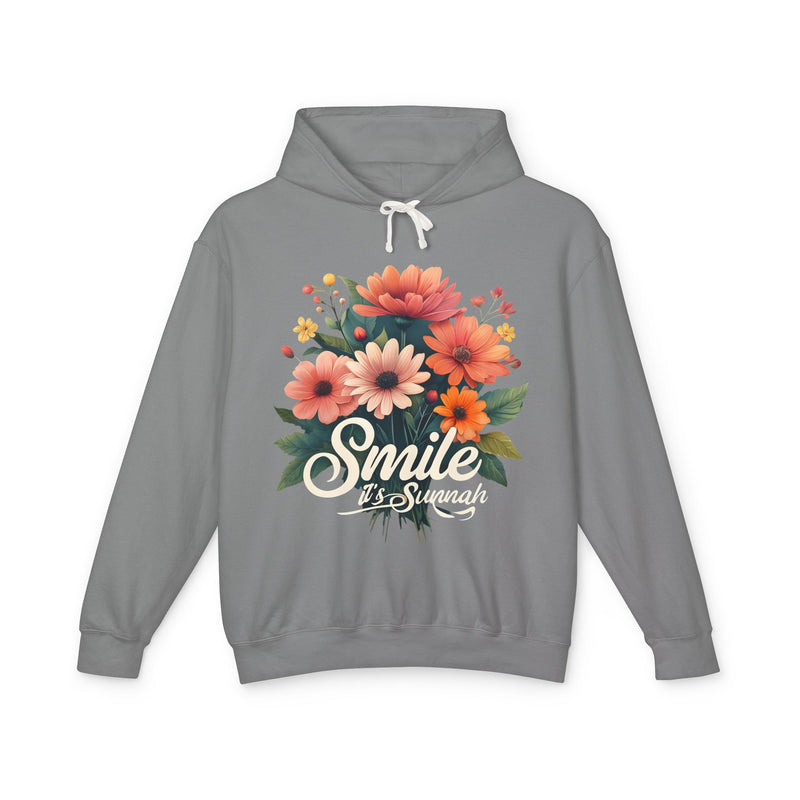 Islamic Lightweight Hooded Sweatshirt, Sunnah Unisex Hoodie, Smile Reminder, Islamic Sweatshirt, Modest Islamic Apparel, Islamic Gift