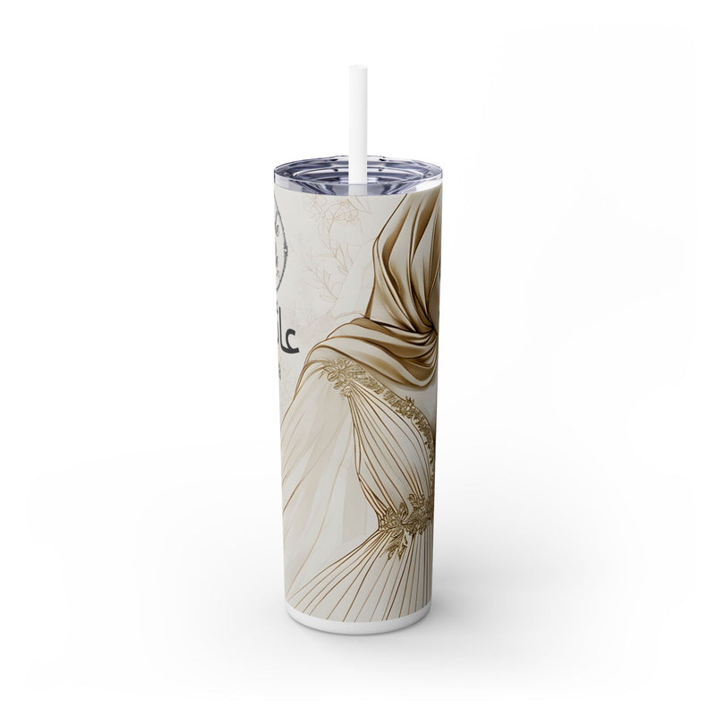 Personalized Muslim Bride Skinny Tumbler with Straw, 20oz | Arabic Name| Muslim Wedding Gift| Muslim Bridesmaid| Muslim Wedding Gift