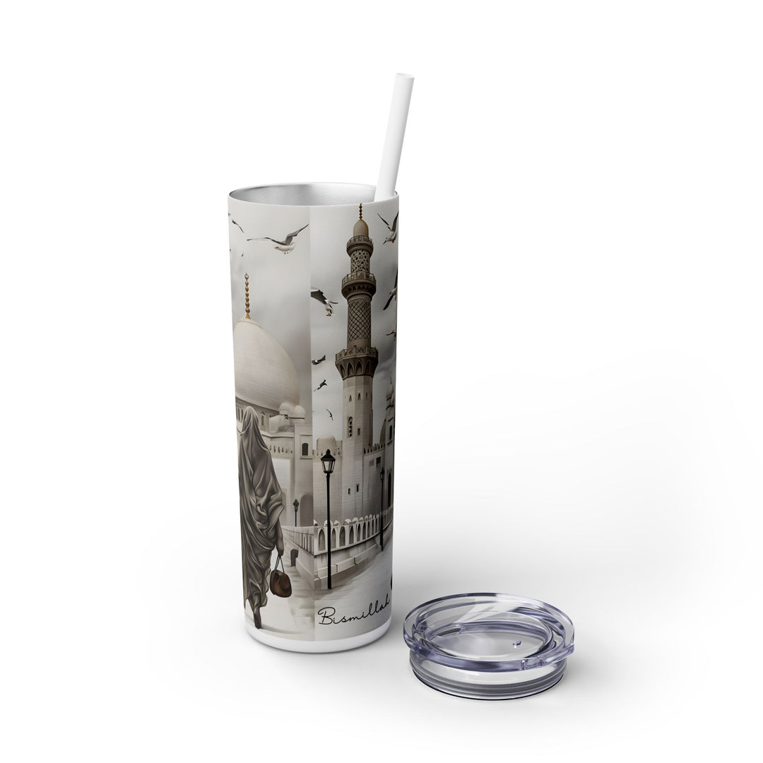 Muslimah Skinny Tumbler with Straw, 20oz | Hijabi| Islamic Water Bottle | BPA Free | Islamic Gift