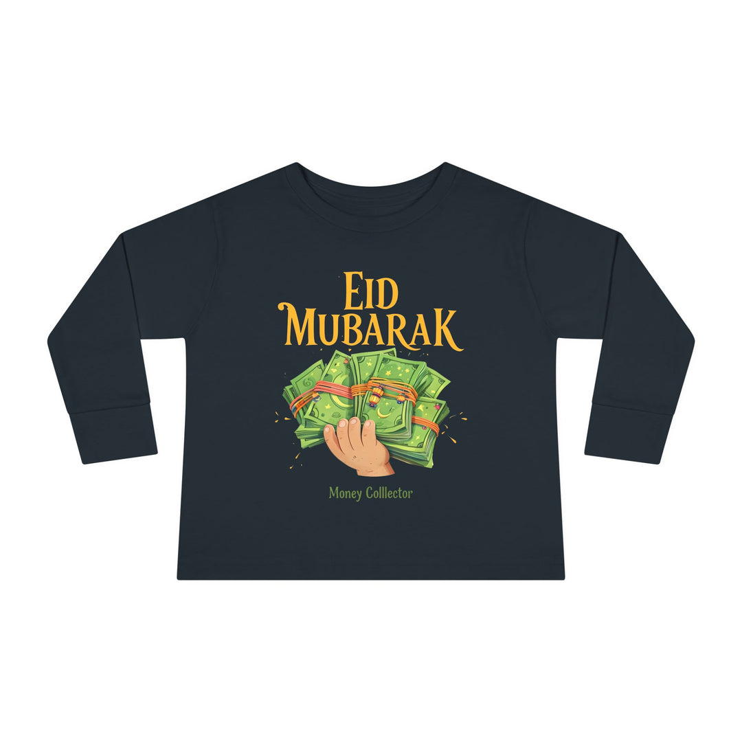 Eid Money Collector Tee, Ramadan Children's Shirt, Funny Islamic Kids Top, Eid Gift for Toddler, Lightweight Long Sleeve Shirt