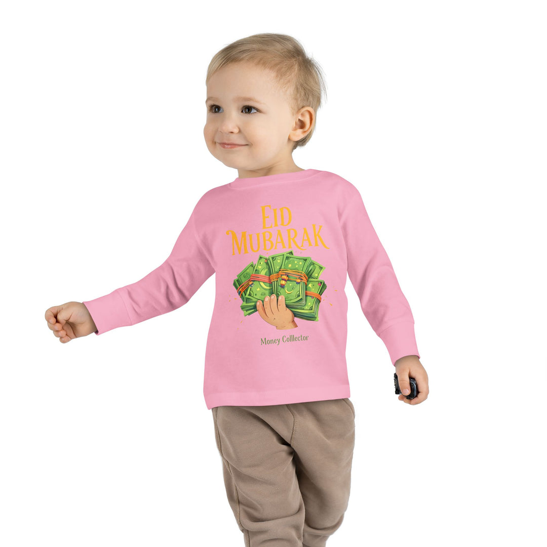 Eid Money Collector Tee, Ramadan Children's Shirt, Funny Islamic Kids Top, Eid Gift for Toddler, Lightweight Long Sleeve Shirt