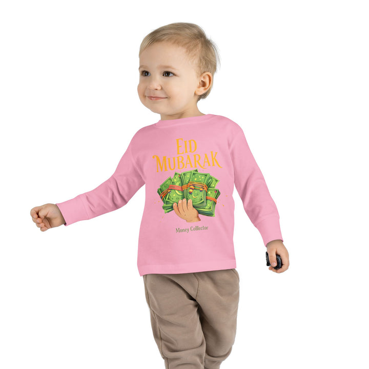 Eid Money Collector Tee, Ramadan Children's Shirt, Funny Islamic Kids Top, Eid Gift for Toddler, Lightweight Long Sleeve Shirt