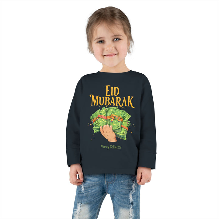 Eid Money Collector Tee, Ramadan Children's Shirt, Funny Islamic Kids Top, Eid Gift for Toddler, Lightweight Long Sleeve Shirt