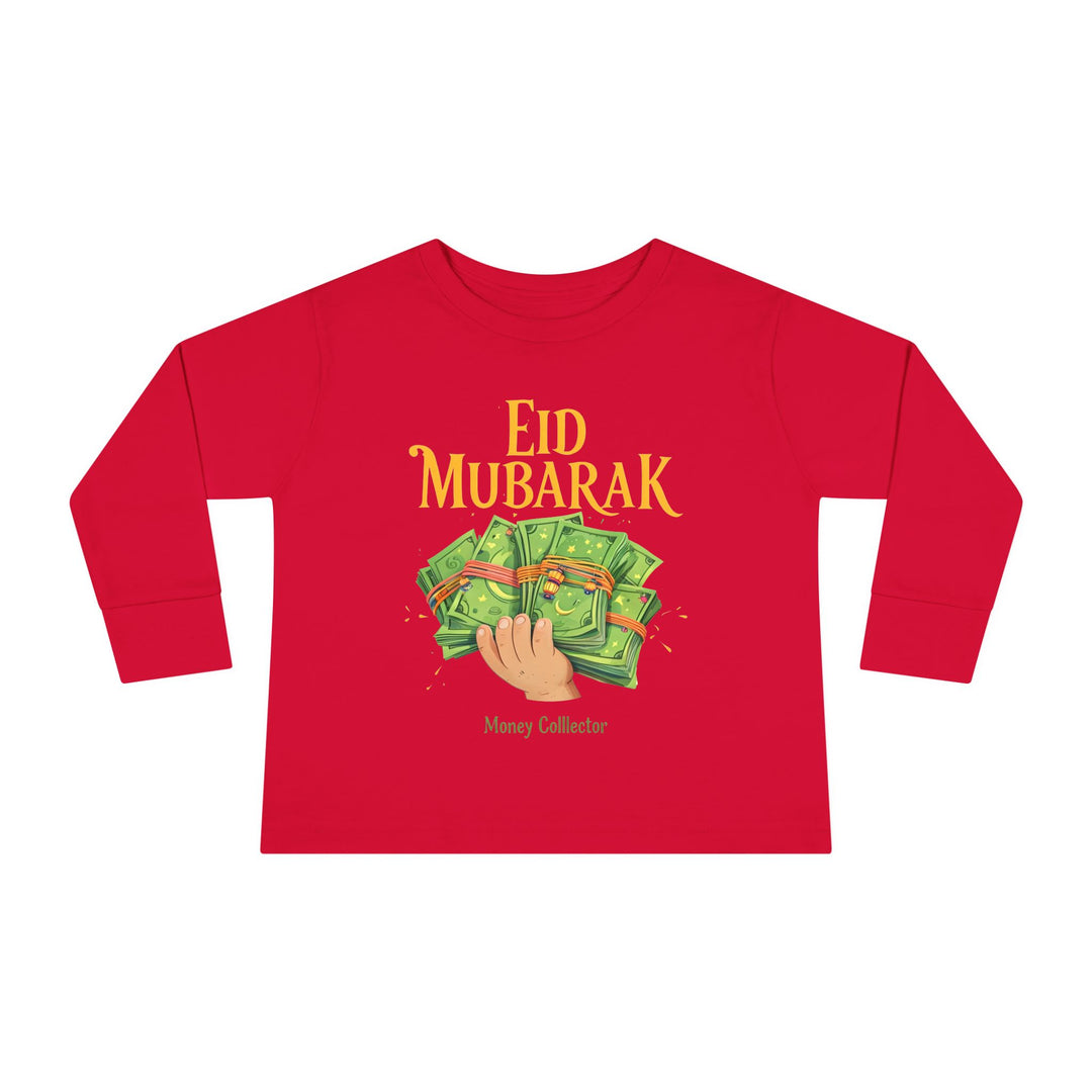 Eid Money Collector Tee, Ramadan Children's Shirt, Funny Islamic Kids Top, Eid Gift for Toddler, Lightweight Long Sleeve Shirt