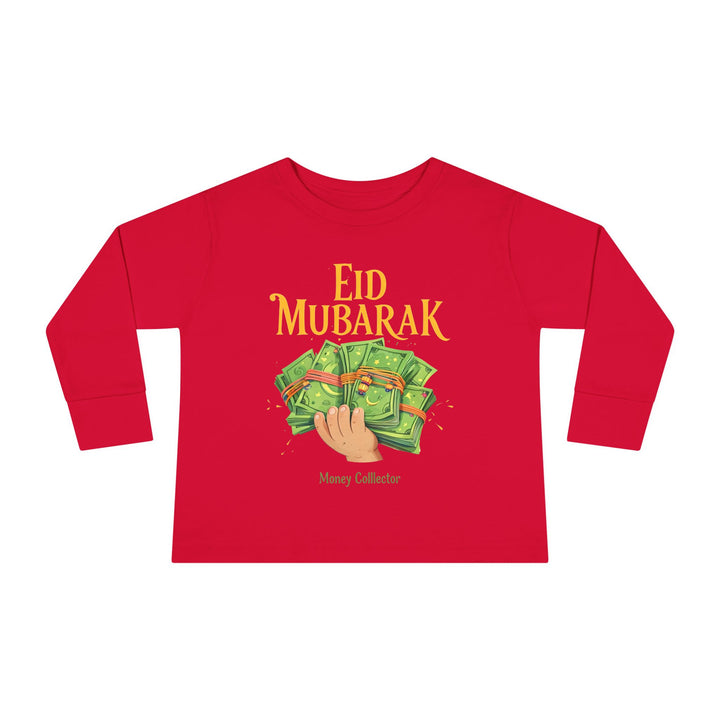 Eid Money Collector Tee, Ramadan Children's Shirt, Funny Islamic Kids Top, Eid Gift for Toddler, Lightweight Long Sleeve Shirt