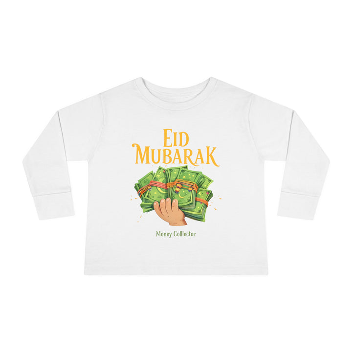 Eid Money Collector Tee, Ramadan Children's Shirt, Funny Islamic Kids Top, Eid Gift for Toddler, Lightweight Long Sleeve Shirt