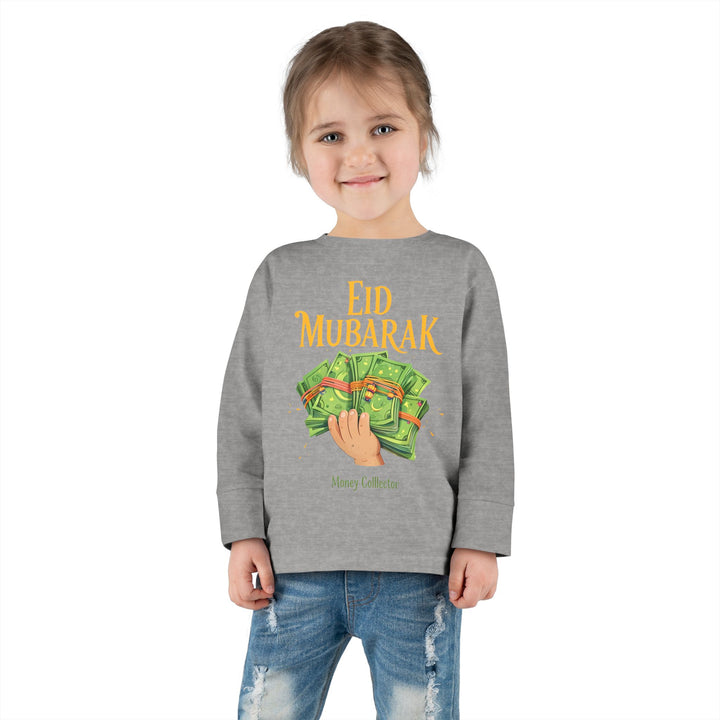 Eid Money Collector Tee, Ramadan Children's Shirt, Funny Islamic Kids Top, Eid Gift for Toddler, Lightweight Long Sleeve Shirt