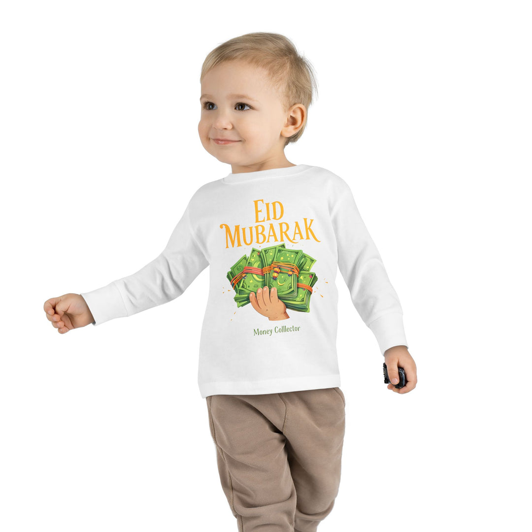 Eid Money Collector Tee, Ramadan Children's Shirt, Funny Islamic Kids Top, Eid Gift for Toddler, Lightweight Long Sleeve Shirt