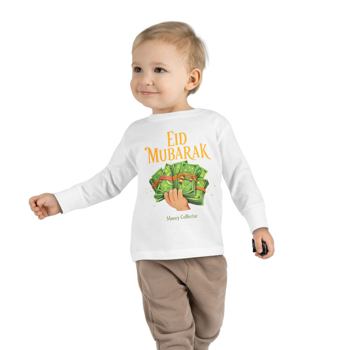 Eid Money Collector Tee, Ramadan Children's Shirt, Funny Islamic Kids Top, Eid Gift for Toddler, Lightweight Long Sleeve Shirt