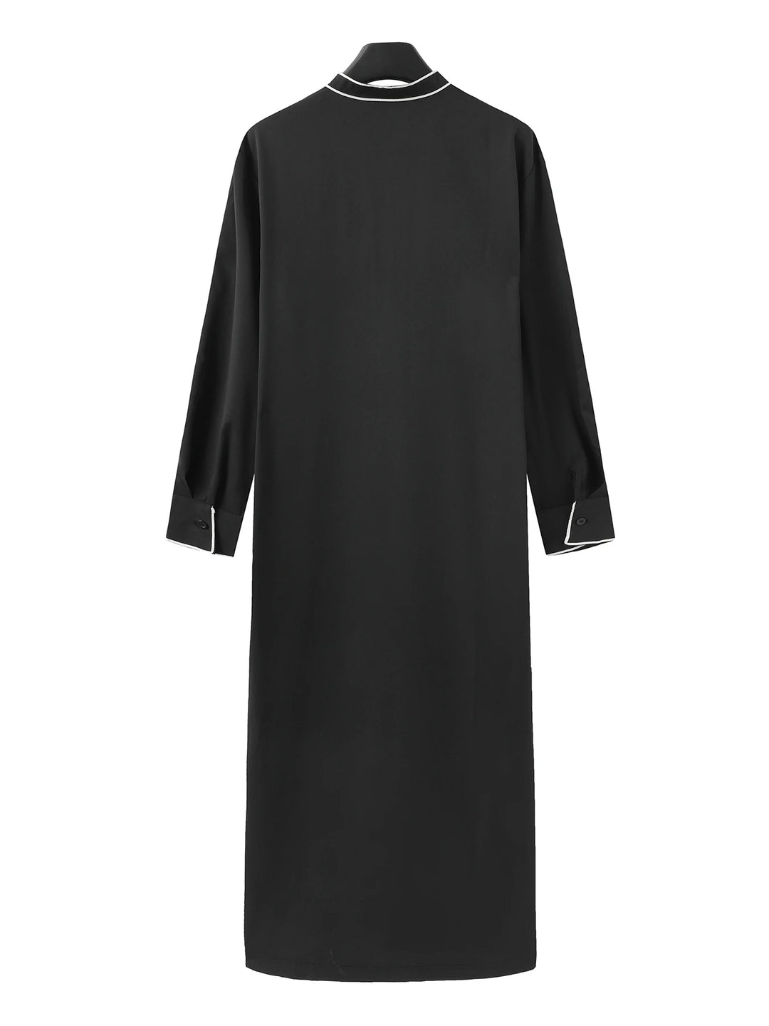 Muslim Men's Black Embroidery Robe