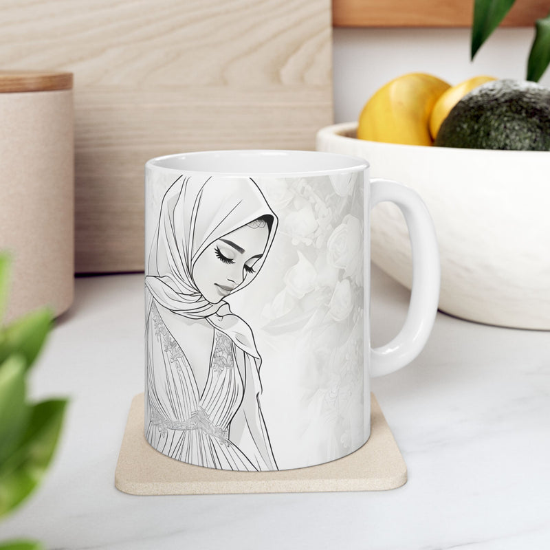 Personalized Muslim Bride Ceramic Mug| Personalised Arabic Name| Muslim Wedding| Muslim Bridesmaid Gift| Islamic Decor| Ramadan Eid Gift