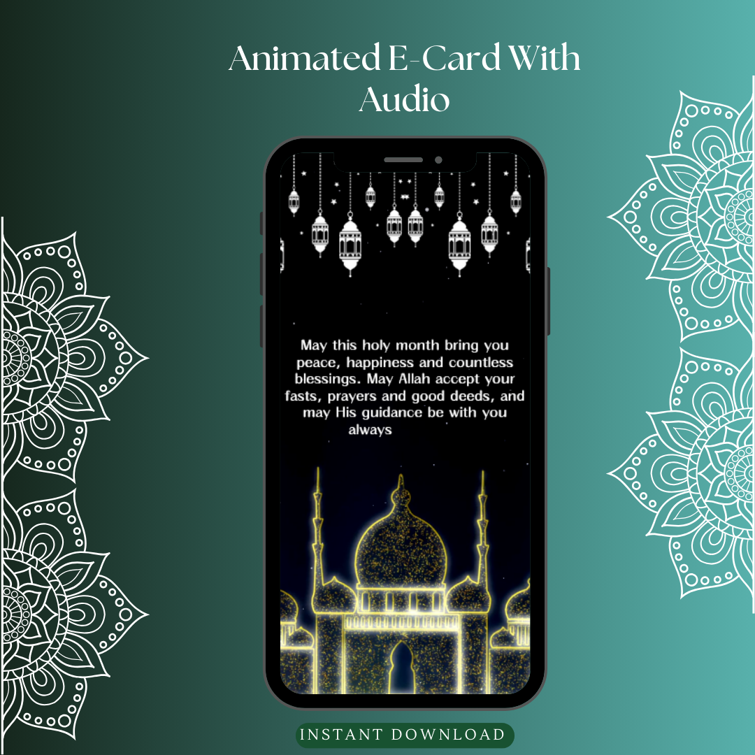 Ramadan Kareem Digital E-Card | Digital Ramadan Kareem| Eid Card | Islamic Card | Digital Ramadan Card with Audio| Digital Only| mp4