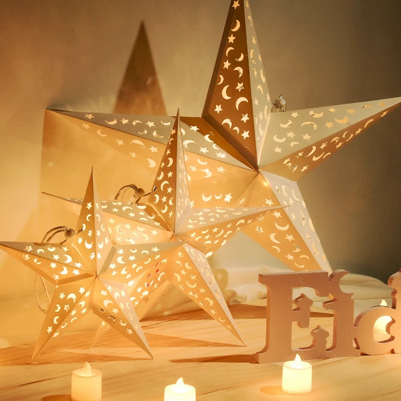 Eid Mubarak Hollow Star Hanging Home Decorations