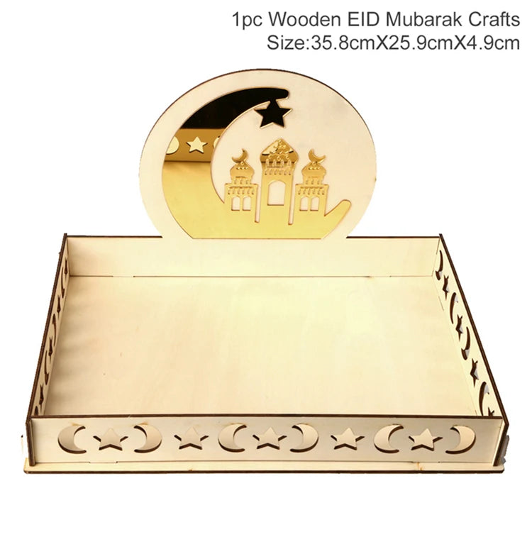 Wooden Pendant EID Mubarak 2025 Ramadan Decoration for Home