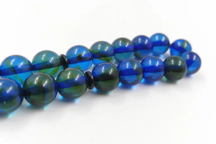 Green with Blue Resin Tasbih for Muslim