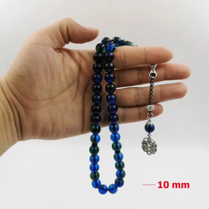 Green with Blue Resin Tasbih for Muslim