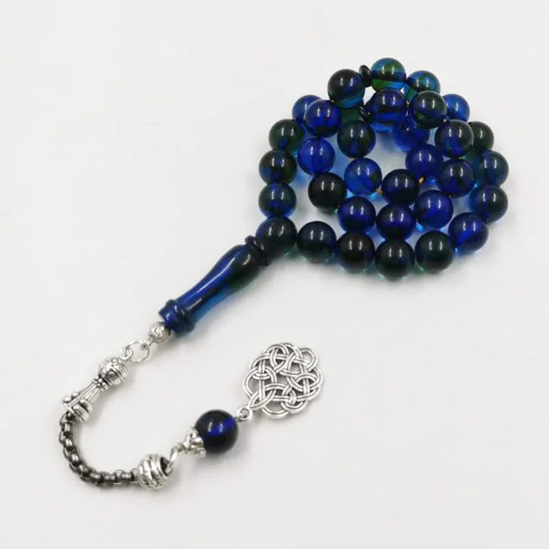 Green with Blue Resin Tasbih for Muslim