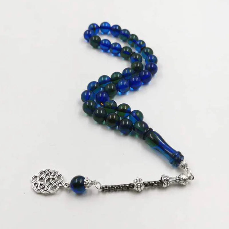 Green with Blue Resin Tasbih for Muslim