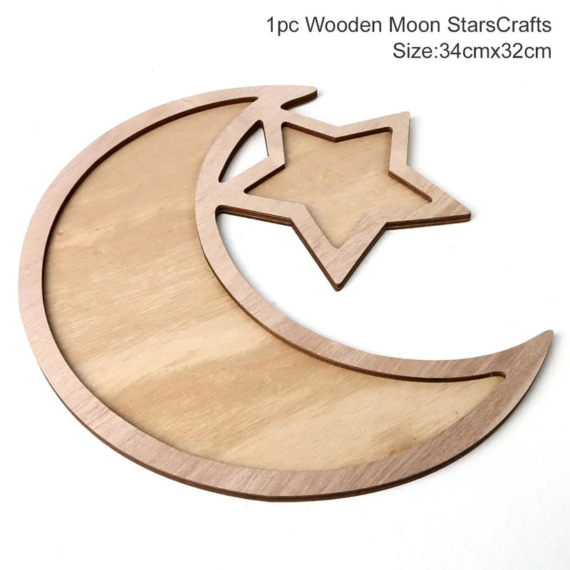 Wooden Pendant EID Mubarak 2025 Ramadan Decoration for Home