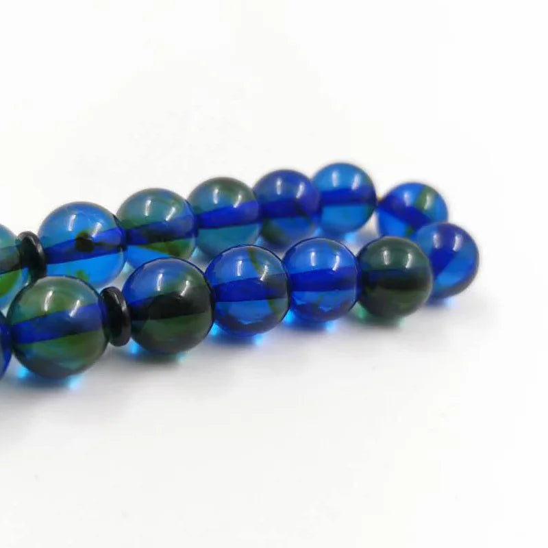 Green with Blue Resin Tasbih for Muslim
