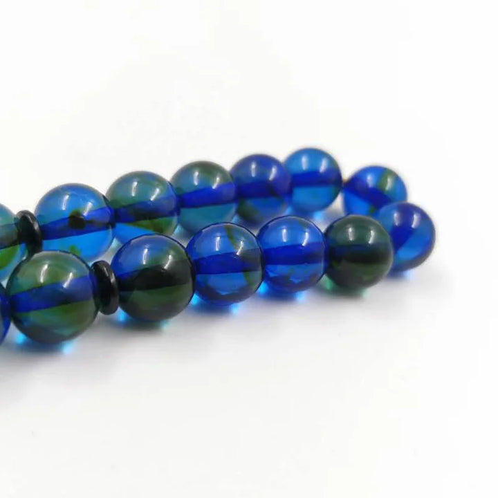 Green with Blue Resin Tasbih for Muslim