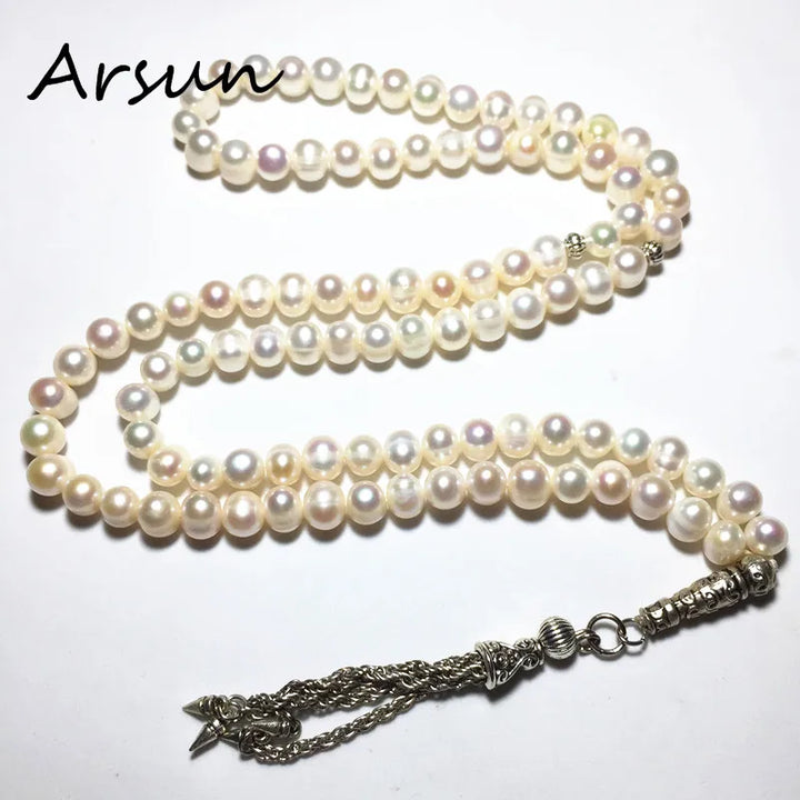 Natural Freshwater Pearl Stone Muslim Prayer Beads