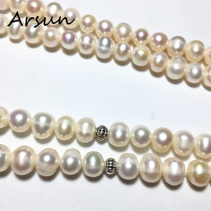 Natural Freshwater Pearl Stone Muslim Prayer Beads