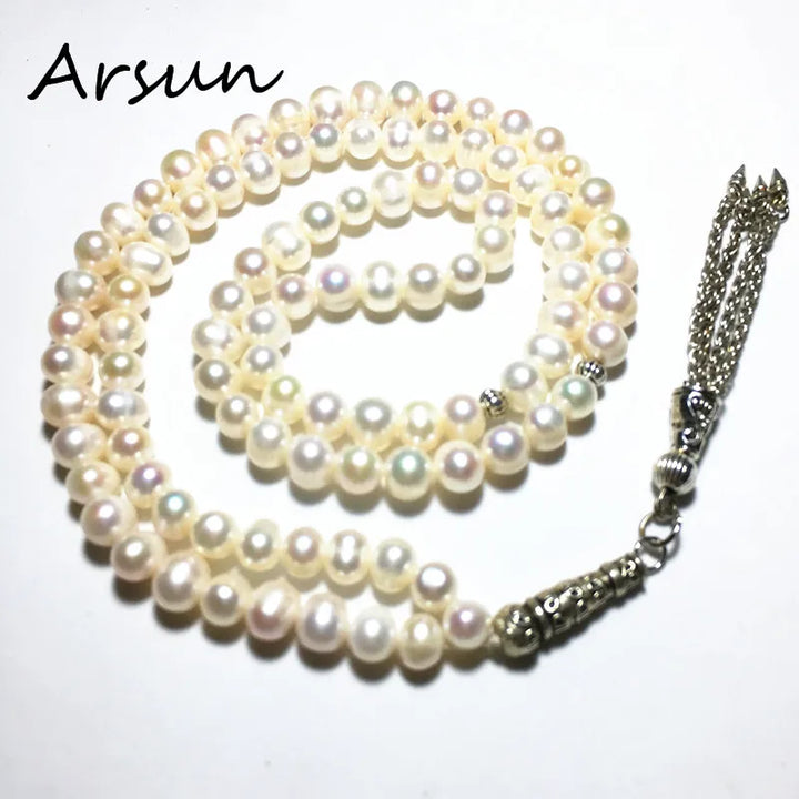 Natural Freshwater Pearl Stone Muslim Prayer Beads