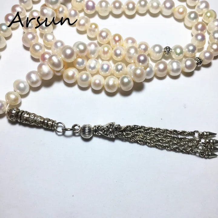 Natural Freshwater Pearl Stone Muslim Prayer Beads