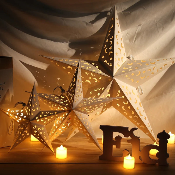 Eid Mubarak Hollow Star Hanging Home Decorations