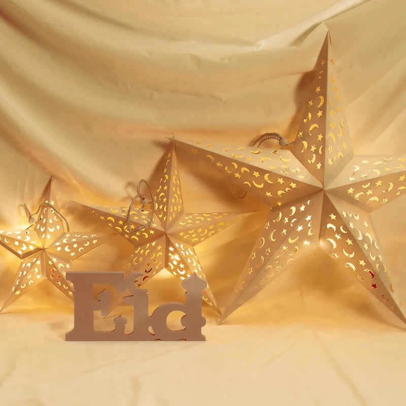 Eid Mubarak Hollow Star Hanging Home Decorations